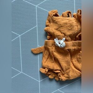 Orange Ruffled Baby Romper